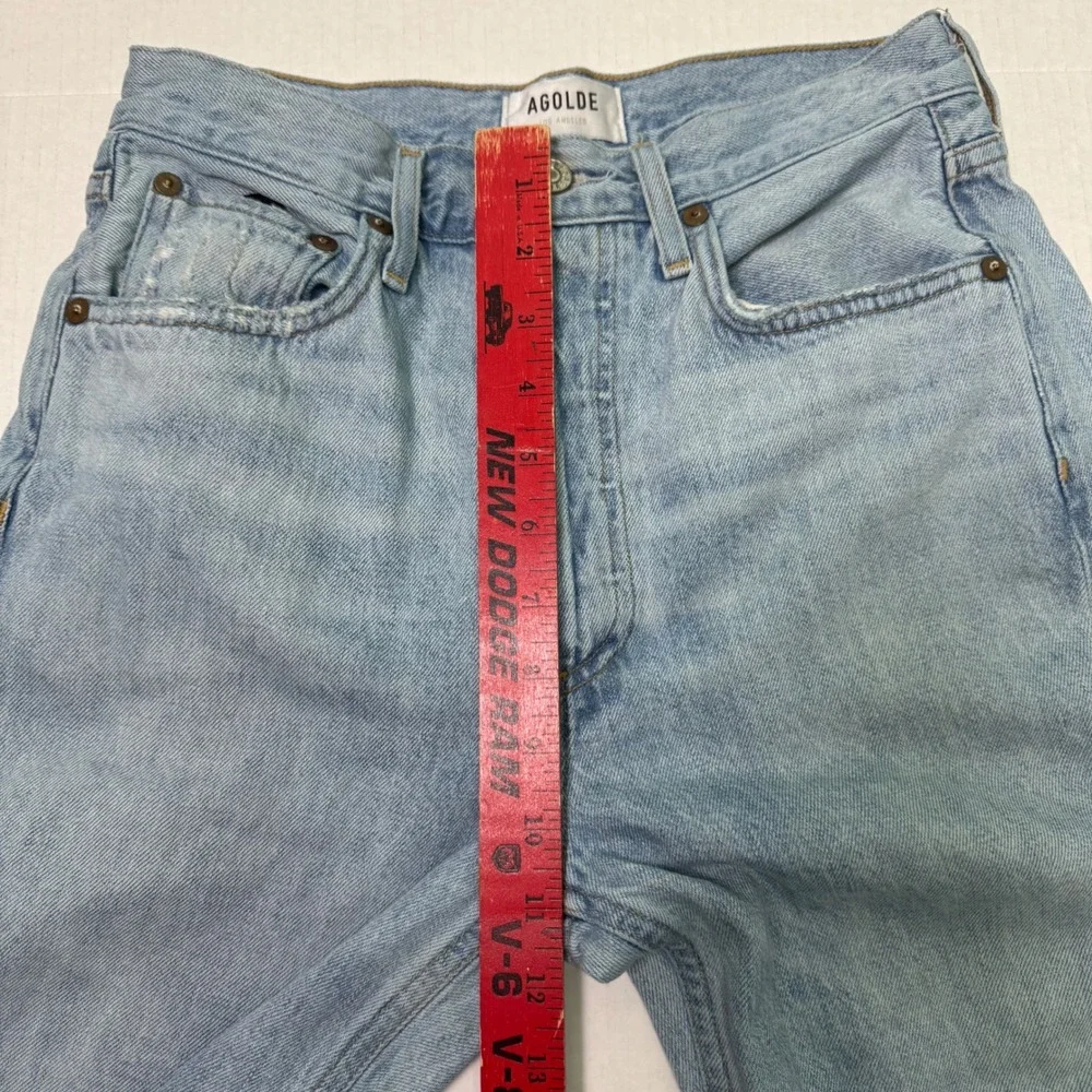 Agolde Riley Crop High Rise Straight Jeans Women's Size 26 Distressed - Picture 5 of 8